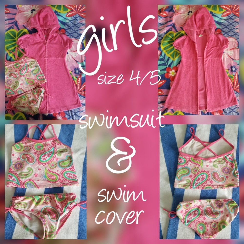 Girls 4/5 swimsuit and swim cover